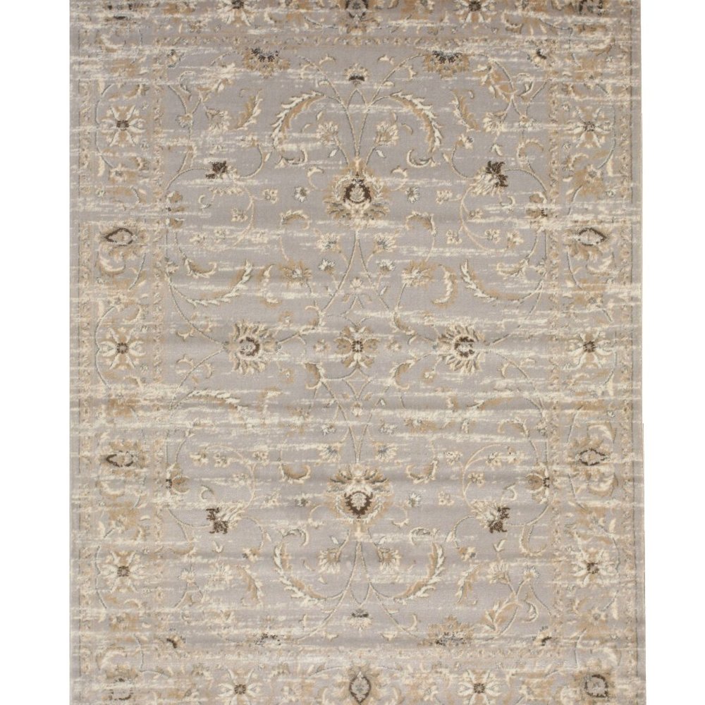 Gray Machine-made Polypropylene Traditional Distressed Bohemian Isabella Rug, 5'
